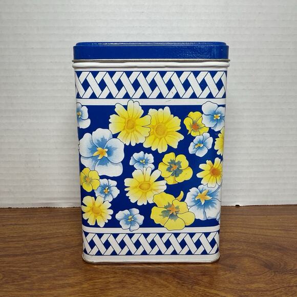 Vintage 1989 Equal Sugar Substitute Nutrasweet Flower Tin Container Collectible - Picture 1 of 4